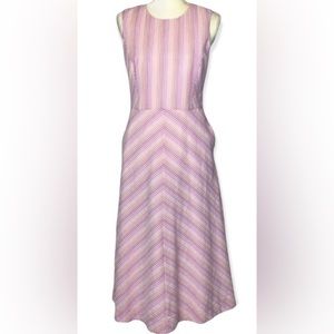 Draper James Seersucker Sherbet Fit and Flare Midi Dress with pockets-Size 6